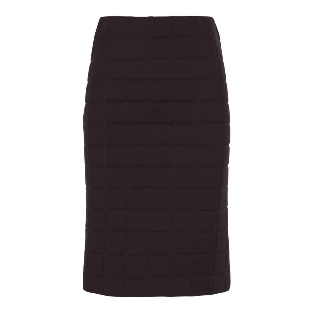 NEW BOTTEGA VENETA women's quilted pencil skirt in chocolate